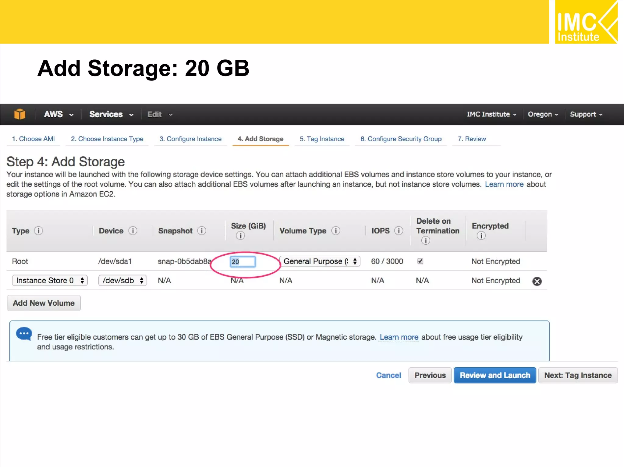 17
Add Storage: 20 GB
 