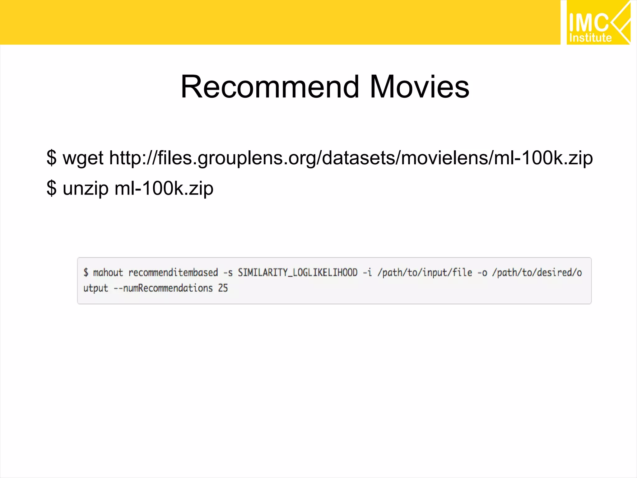 32
Architecture for Recommender Engine
 