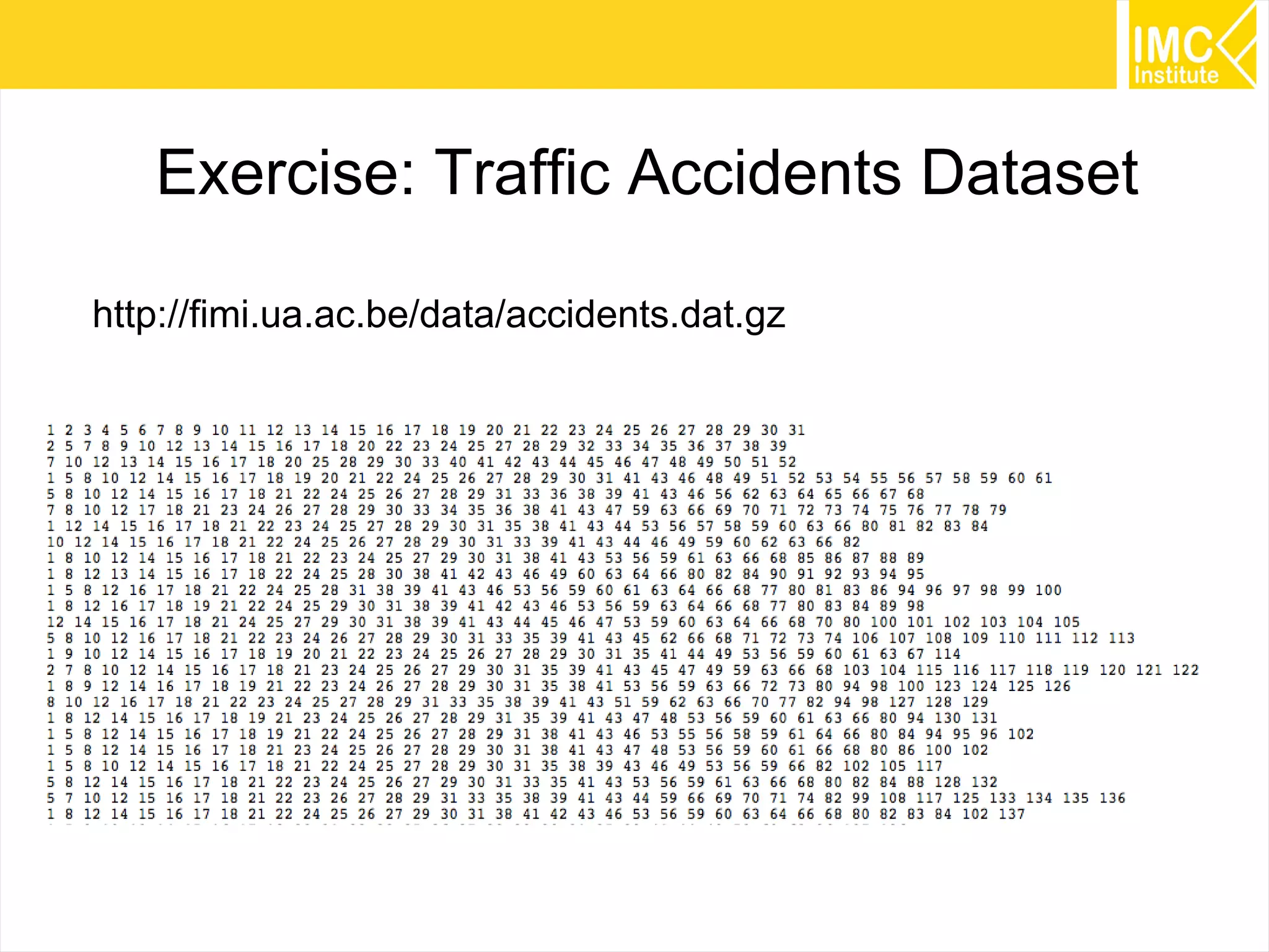 59
Convert input to a sequential file (cont)
$ mahout seqdirectory -i $WORK_DIR/reuters-out -o
$WORK_DIR/reuters-out-seqdir -c UTF-8 -chunk 5
 