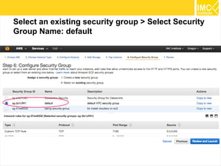 19
Select an existing security group > Select Security
Group Name: default
 