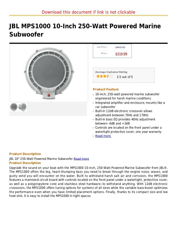 10 inch marine subwoofer