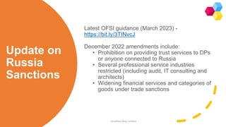 Jonathon Bray Webinar 29 March 2023: Sanctions Compliance for law firms