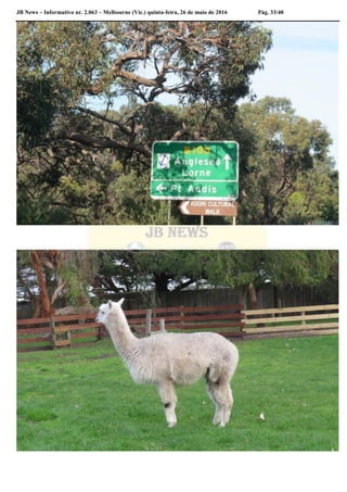 JB News – Informativo nr. 2.063 – Melbourne (Vic.) quinta-feira, 26 de maio de 2016 Pág. 33/40
 