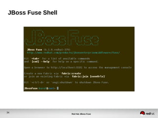 34
Red Hat JBoss Fuse
JBoss Fuse Shell
 