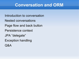 Conversation and ORM ,[object Object]