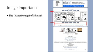 Image Importance
• Size (as percentage of all pixels)
69
 