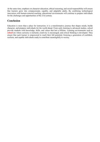 The Role of School in Developing Creativity and Critical Thinking | PDF