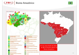 Bioma Amazônico


Fonte: WWF Brasil




                                      4% da capacidade de abate
                                       da JBS se localiza dentro do
                                            Bioma Amazônico

                                                                      11
 