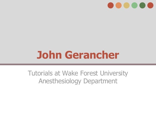 wake forest anesthesiology