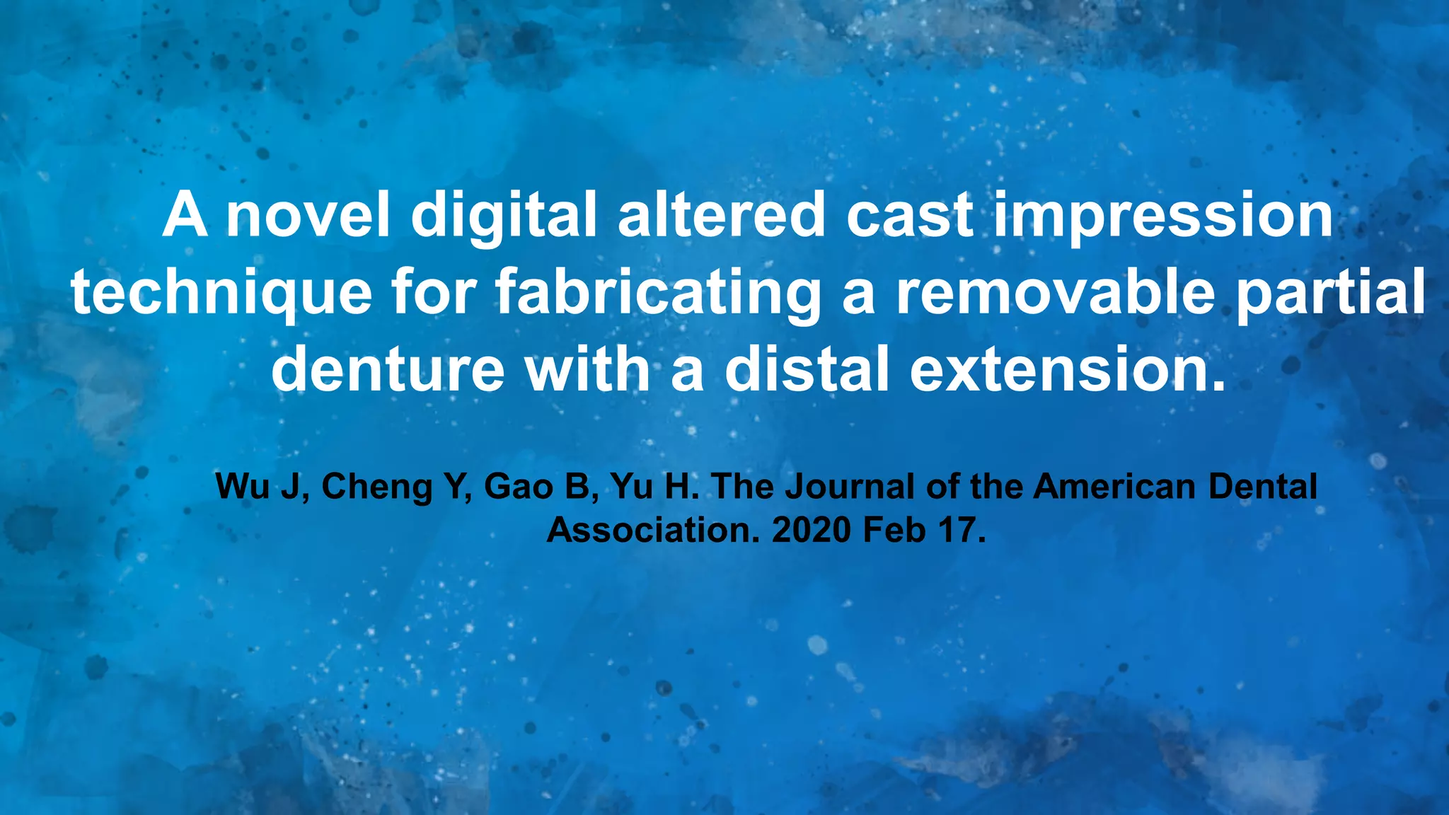 Prosthodontics Journal Club: Altered cast impression techniques | PPTX