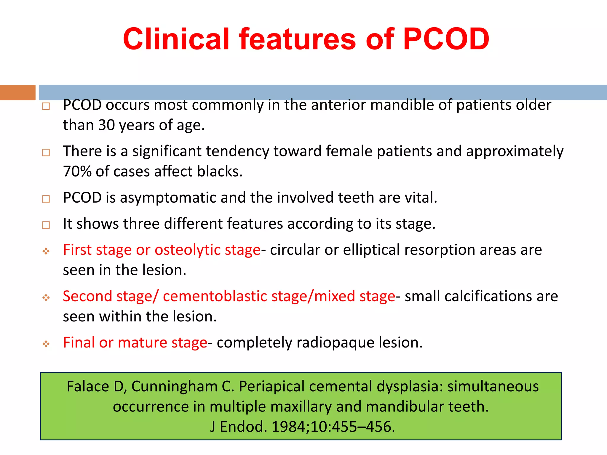 Jc 1 cbct findings of periapical cemento-osseous dysplasia | PPTX