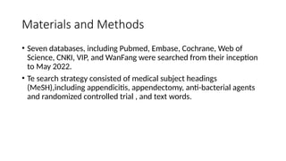 Journal club appendix antibiotics article | PPTX