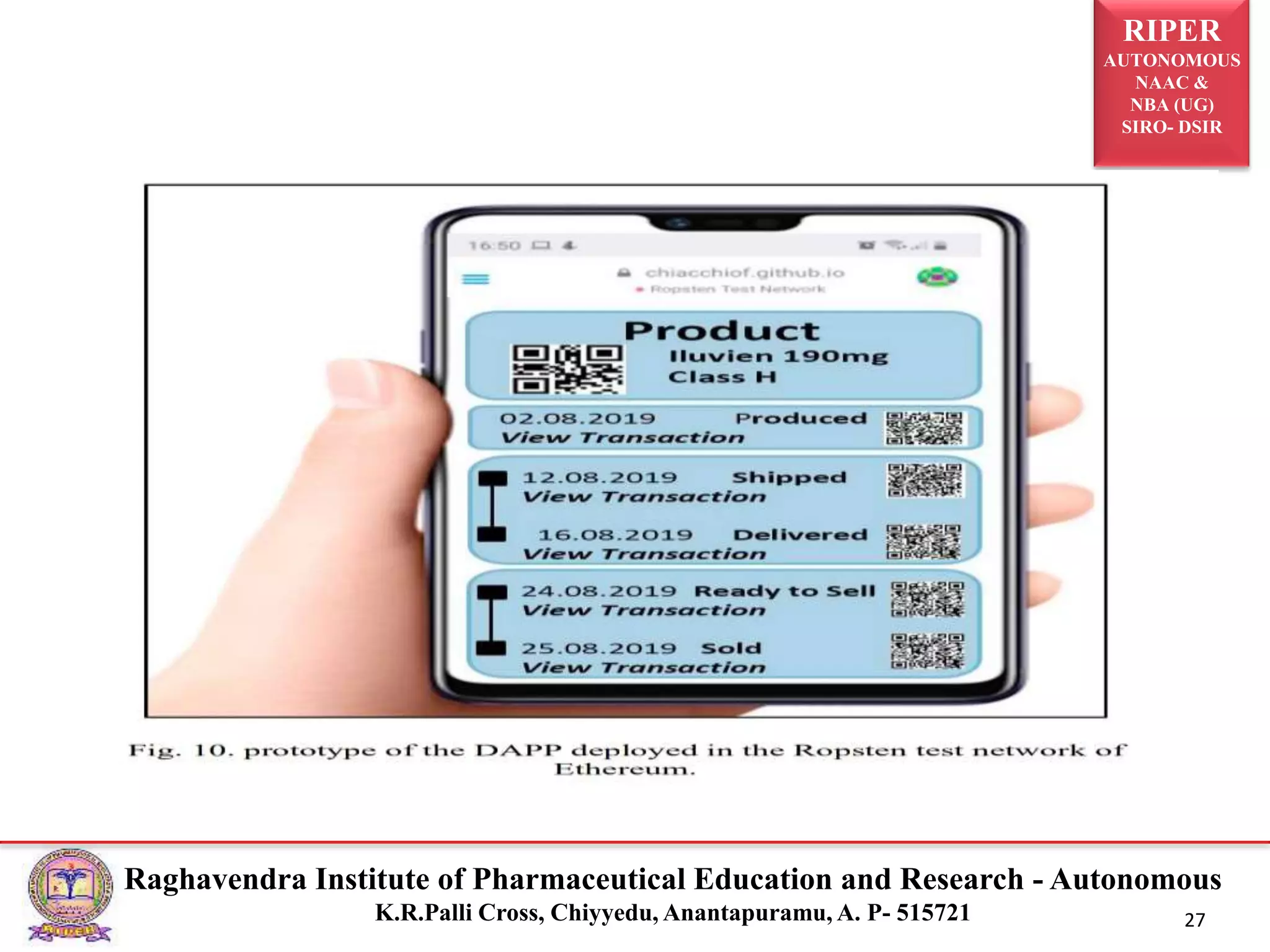 RIPER
AUTONOMOUS
NAAC &
NBA (UG)
SIRO- DSIR
Raghavendra Institute of Pharmaceutical Education and Research - Autonomous
K.R.Palli Cross, Chiyyedu, Anantapuramu, A. P- 515721 27
 