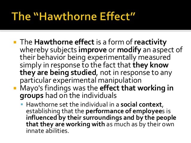 other than the “hawthorne effect” identify The hawthorne effect is named after what was one of one day the lighting in the work area for one group was improved dramatically while the other group's lighting. other than the “hawthorne effect” identify The hawthorne effect is named after what was one of one day the lighting in the work area for one group was improved dramatically while the other group's lighting.