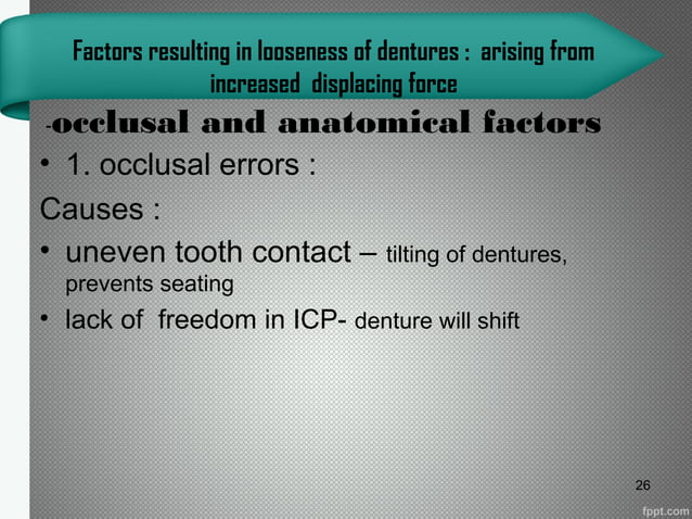 Identification Of Complete Denture Problems | PPT