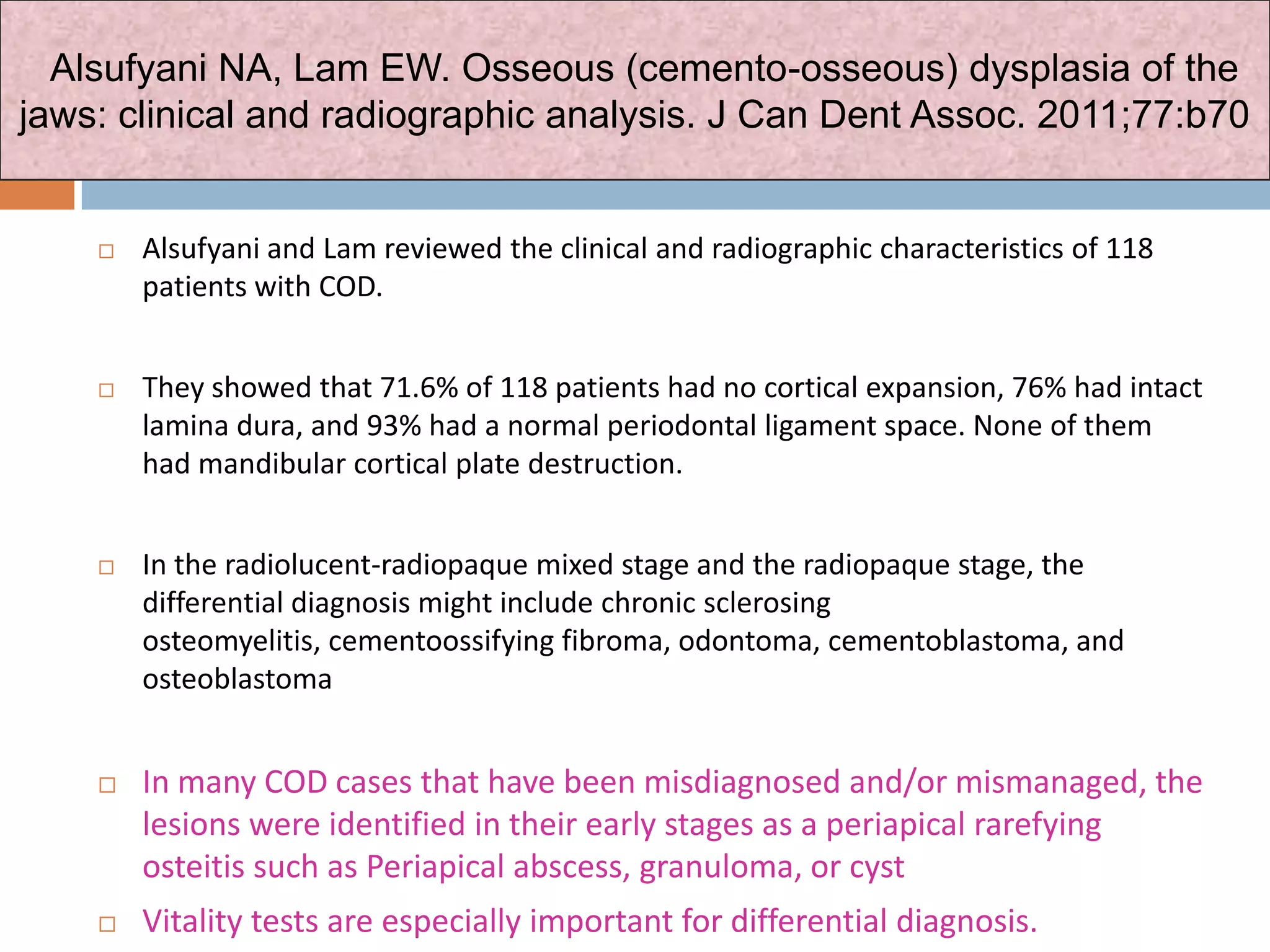 Jc 1 cbct findings of periapical cemento-osseous dysplasia-dr ...