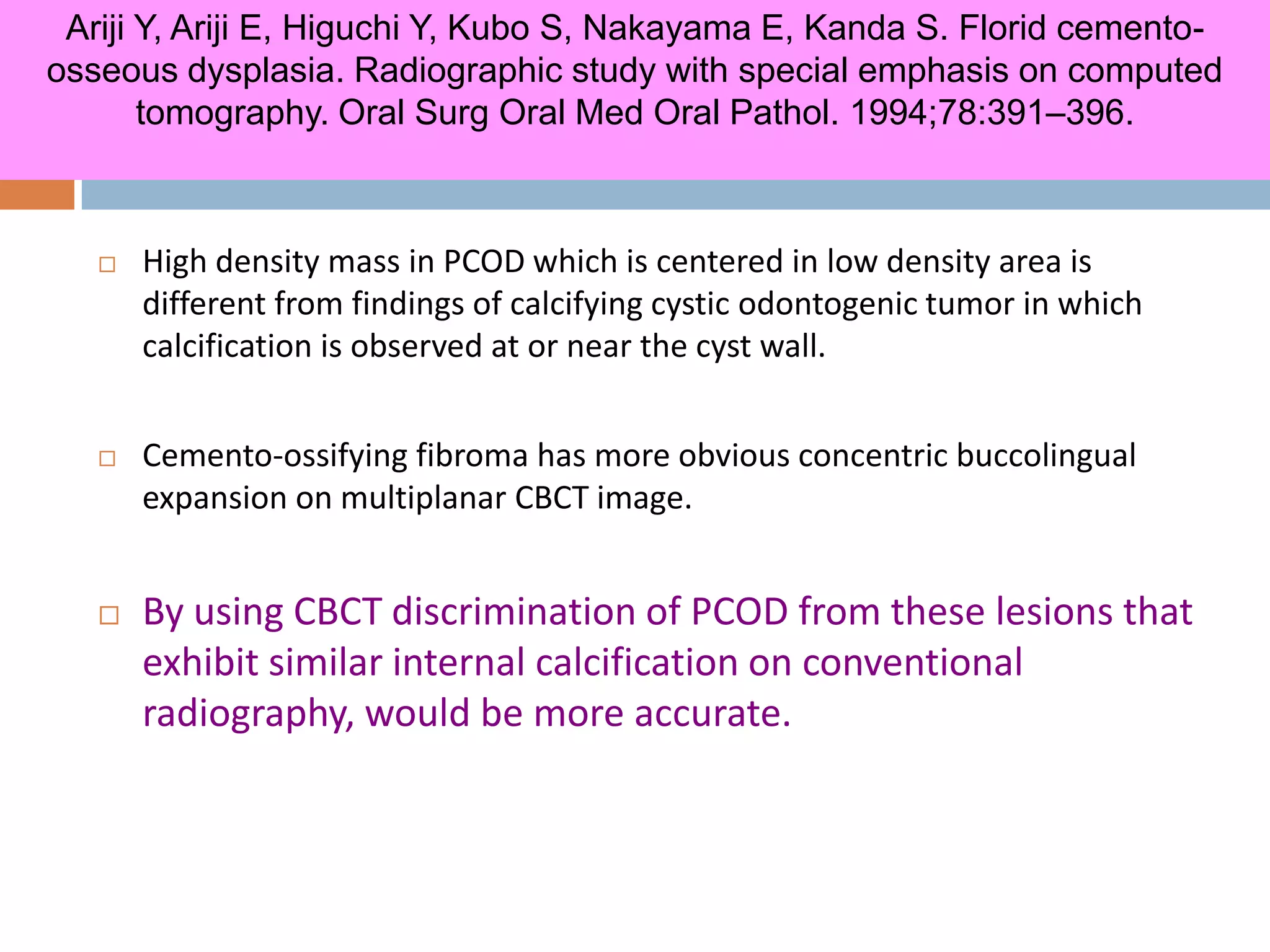 Pcod Pn Radiograph Jc 1 cbct findings of periapical cemento-osseous dysplasia-dr ...