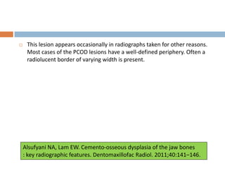 Pcod Pn Radiograph Jc 1 cbct findings of periapical cemento-osseous dysplasia-dr ...
