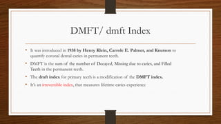 Dmft Index Example Form Geriatric oral health stratergies in oral hygiene practices | PPTX