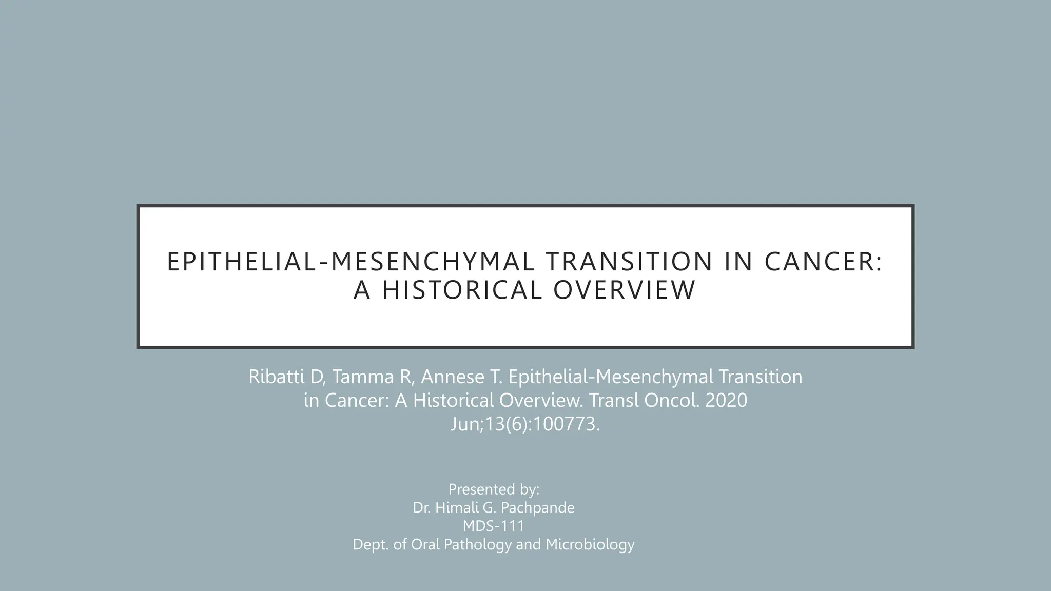 Epithelial mesenchymal Transition in Cancer.pptx