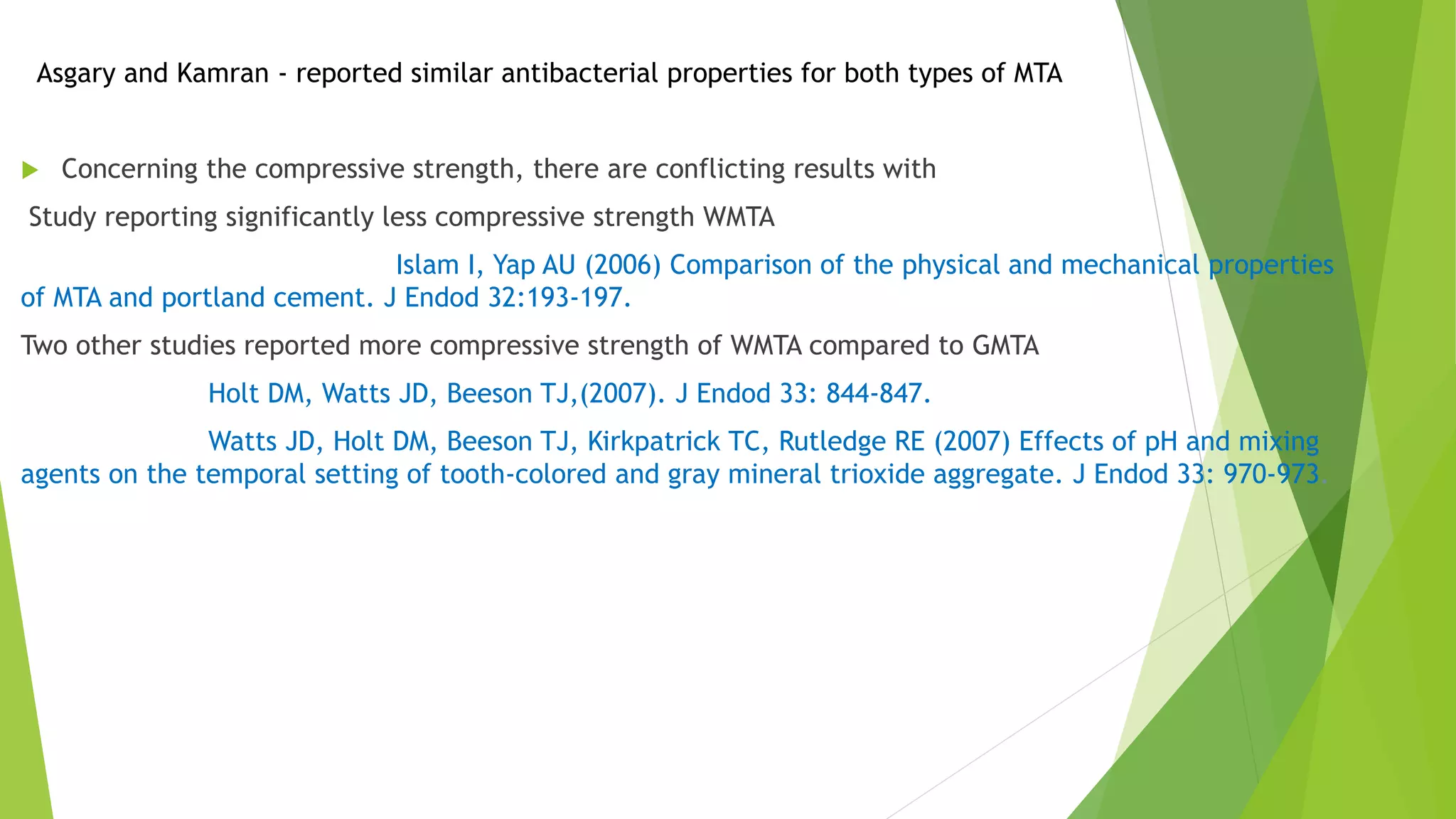 MTA USE IN PEDIATRIC DENTISTRY: LITERATURE REVIEW | PPT
