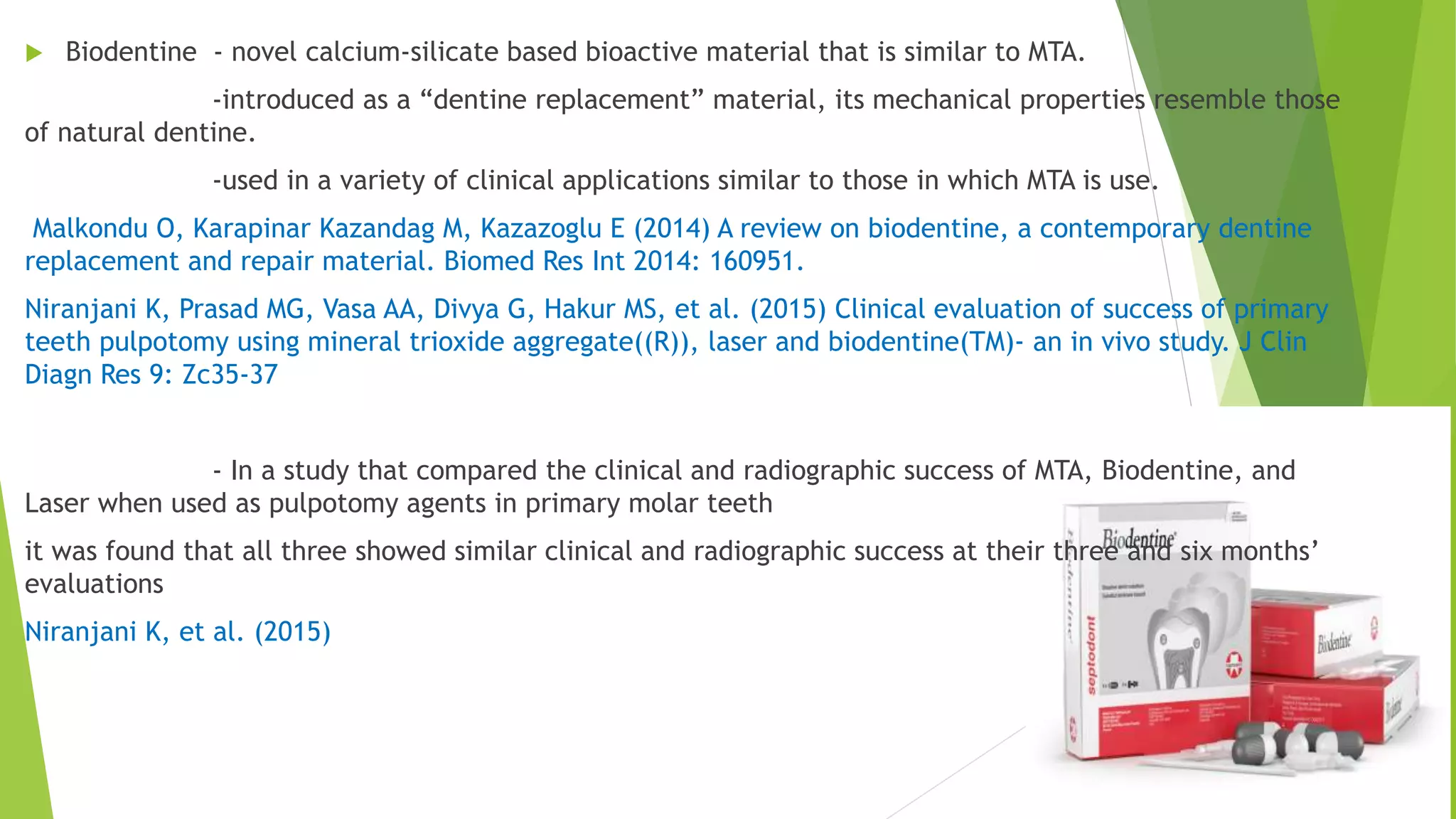 MTA USE IN PEDIATRIC DENTISTRY: LITERATURE REVIEW | PPT