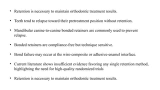 Comparative Study of Mandibular Fixed Retainers: Survival Rates and ...