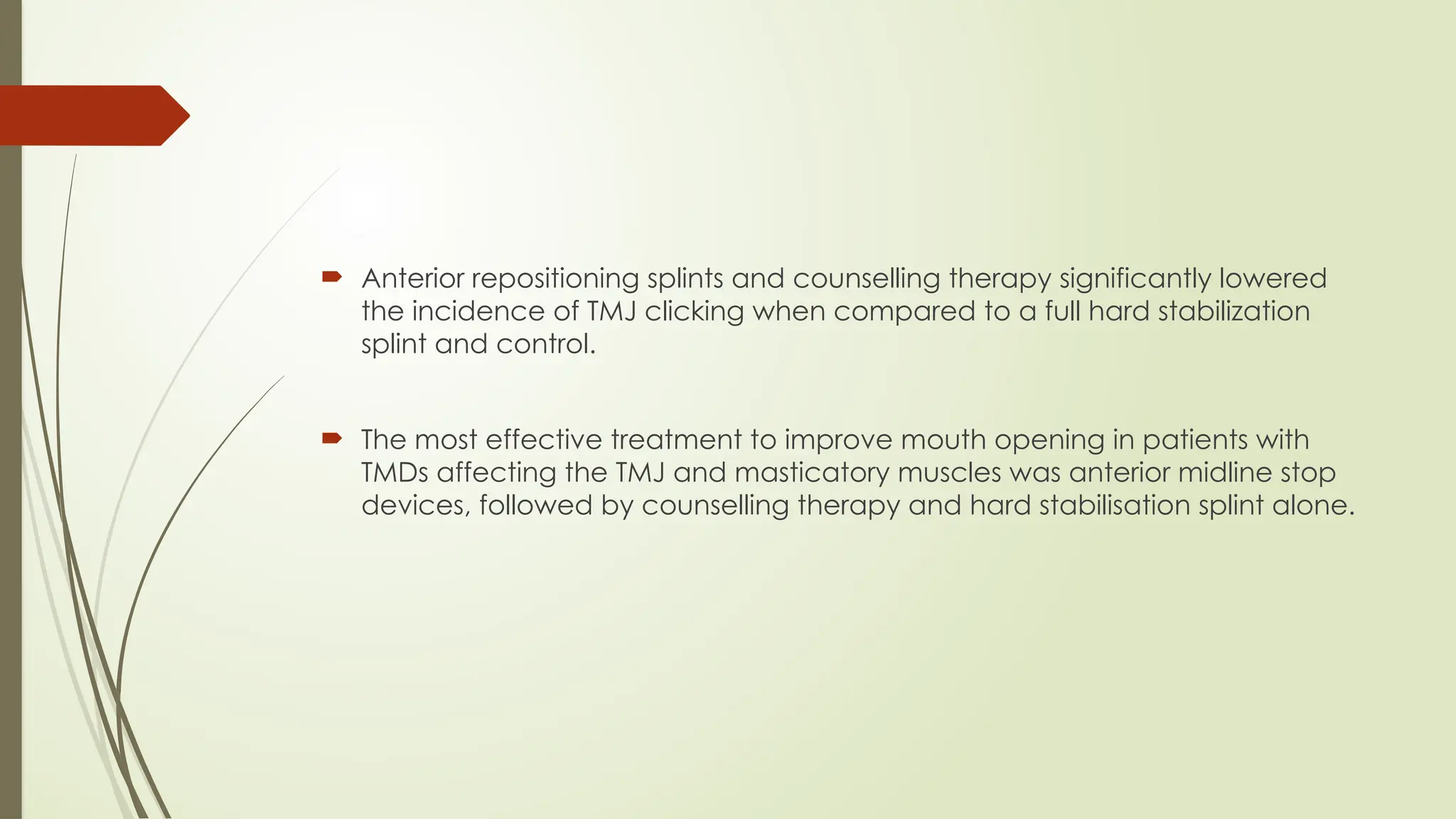 occlusal splint in the management of TMD disorders | PPTX