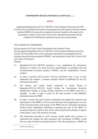 ESMA PRIIPS KID Regulatory Technical Standards (Final draft 31/03/2016 ...