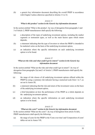 ESMA PRIIPS KID Regulatory Technical Standards (Final draft 31/03/2016 ...