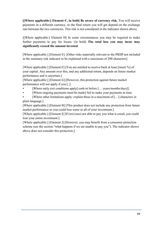 ESMA PRIIPS KID Regulatory Technical Standards (Final draft 31/03/2016 ...