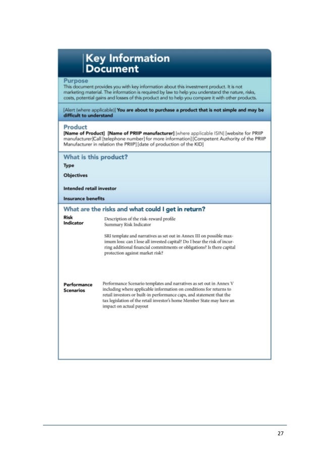 ESMA PRIIPS KID Regulatory Technical Standards (Final draft 31/03/201…