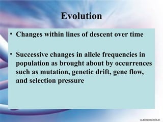 JC2 SELECTION & EVOLUTION presentation about A Level Biology | PPTX