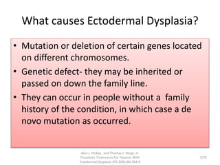 Ectodermal Defect Journal club in prostodonticd4 ectodermal dysplasia | PPTX