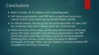 JOURNAL CLUB PRESENTATION IN PROSTHODONTICS ON PLATELET RICH FACTOR | PPTX