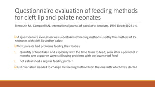 Cleft Q Questionnaire.pdf JOURNAL CLUB PRESENTATION IN PROSTHODONTICS ON FEEDING APPLIANCES USED ...