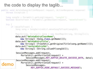 the code to display the taglib...
demo
 