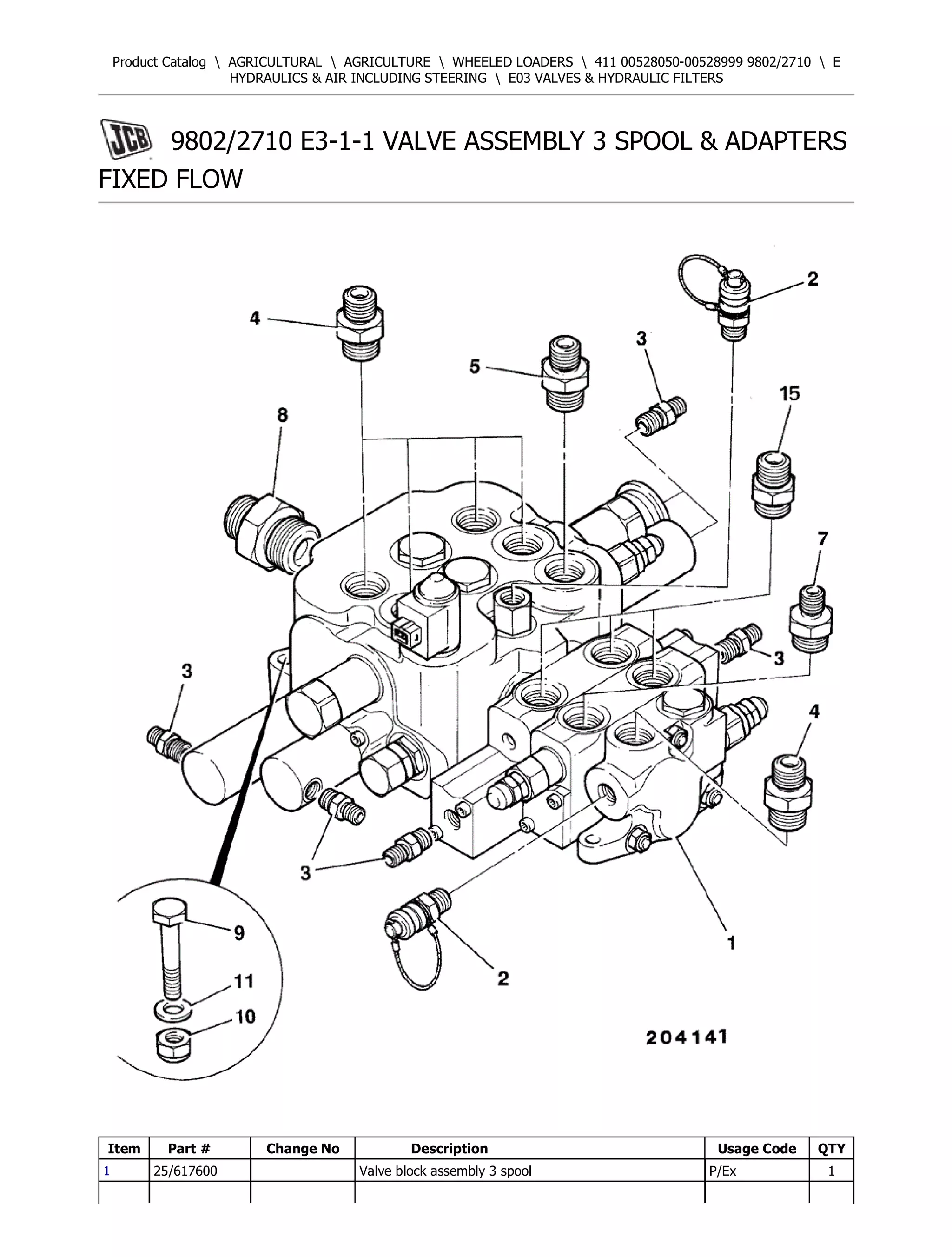 A シリアル JCB 411 Wheeled Loader Parts Catalogue Manual (Serial Number