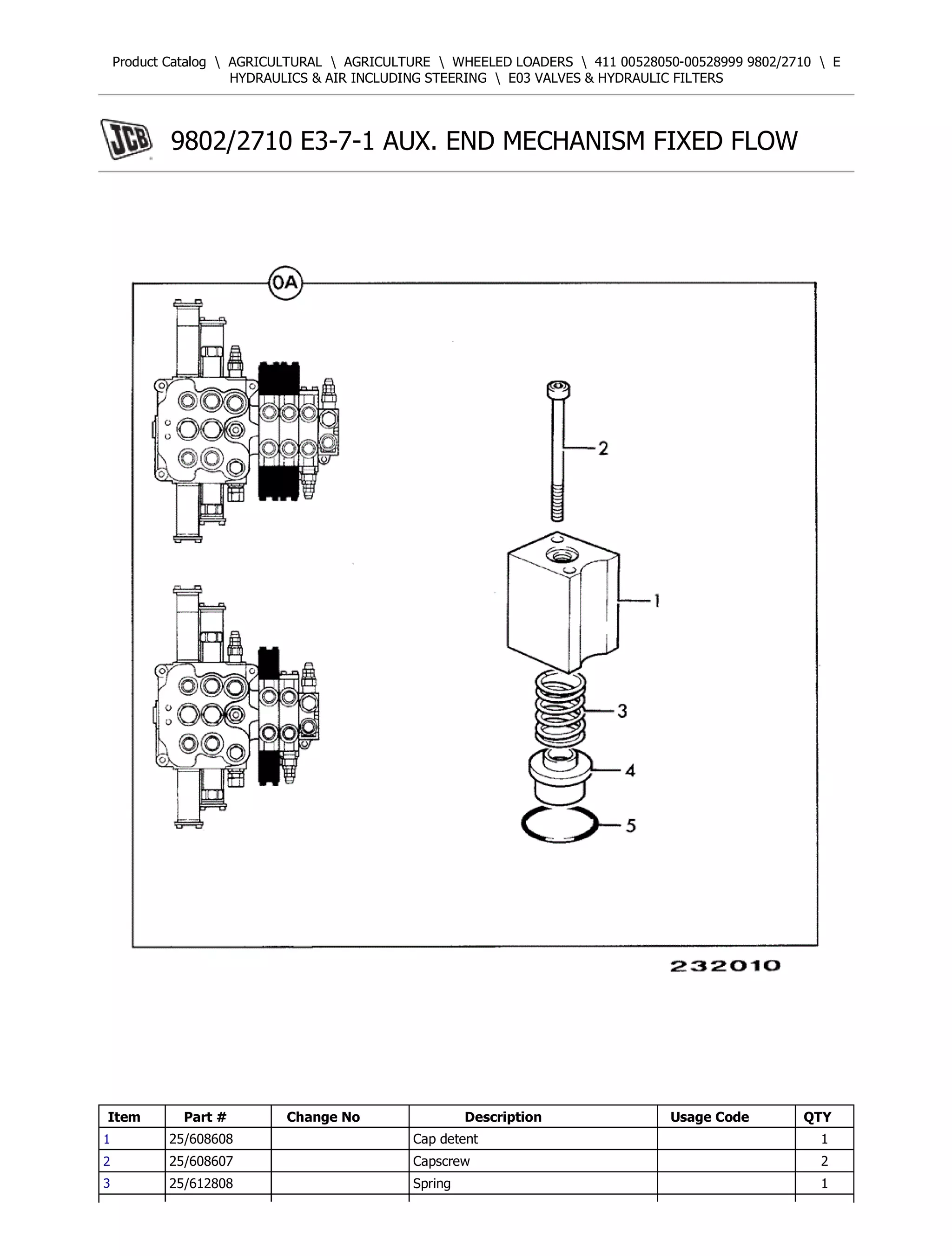 ダイヤのA JCB 411 Wheeled Loader Parts Catalogue Manual (Serial Number