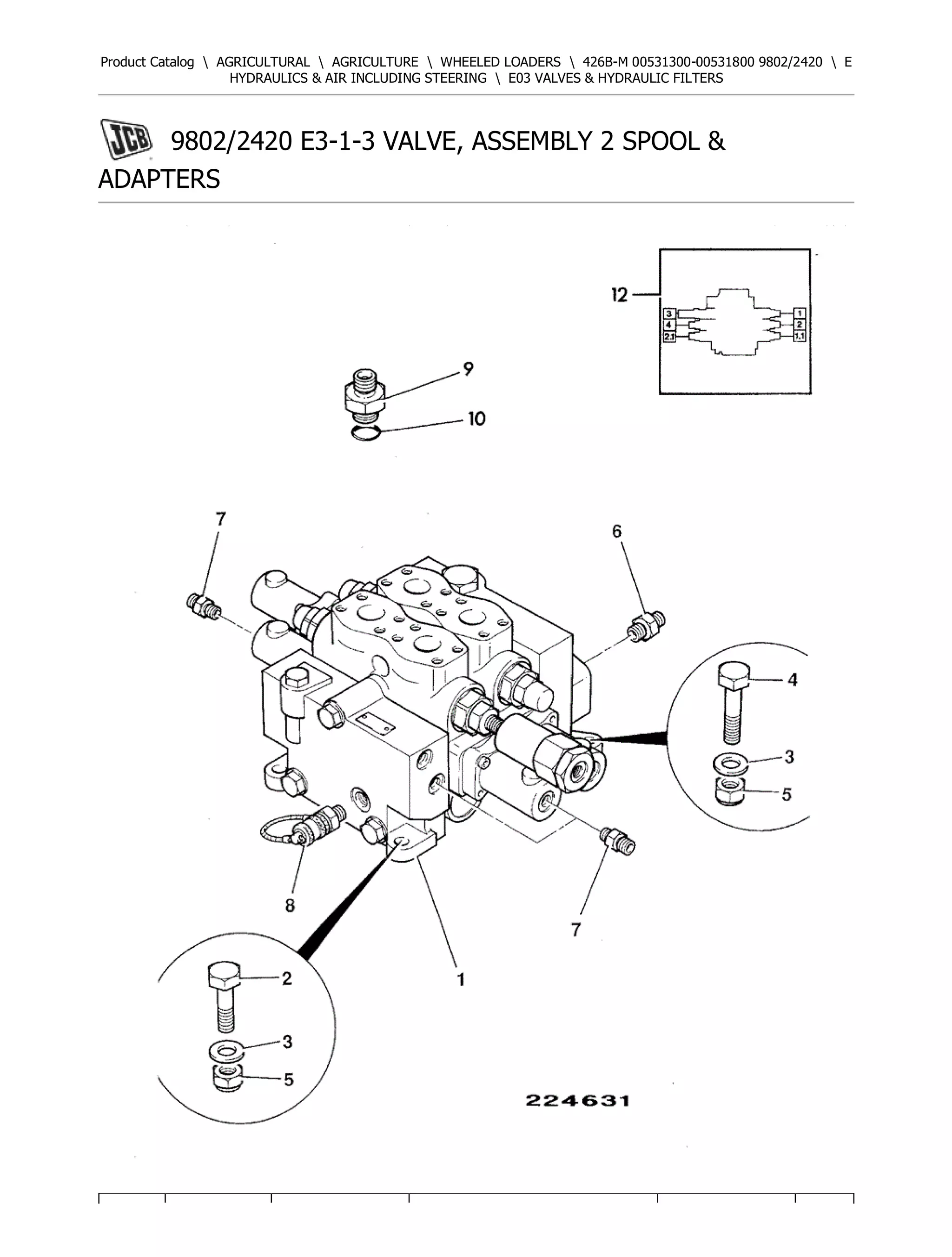 JCB 426B-M Wheeled Loader Parts Catalogue Manual (Serial Number