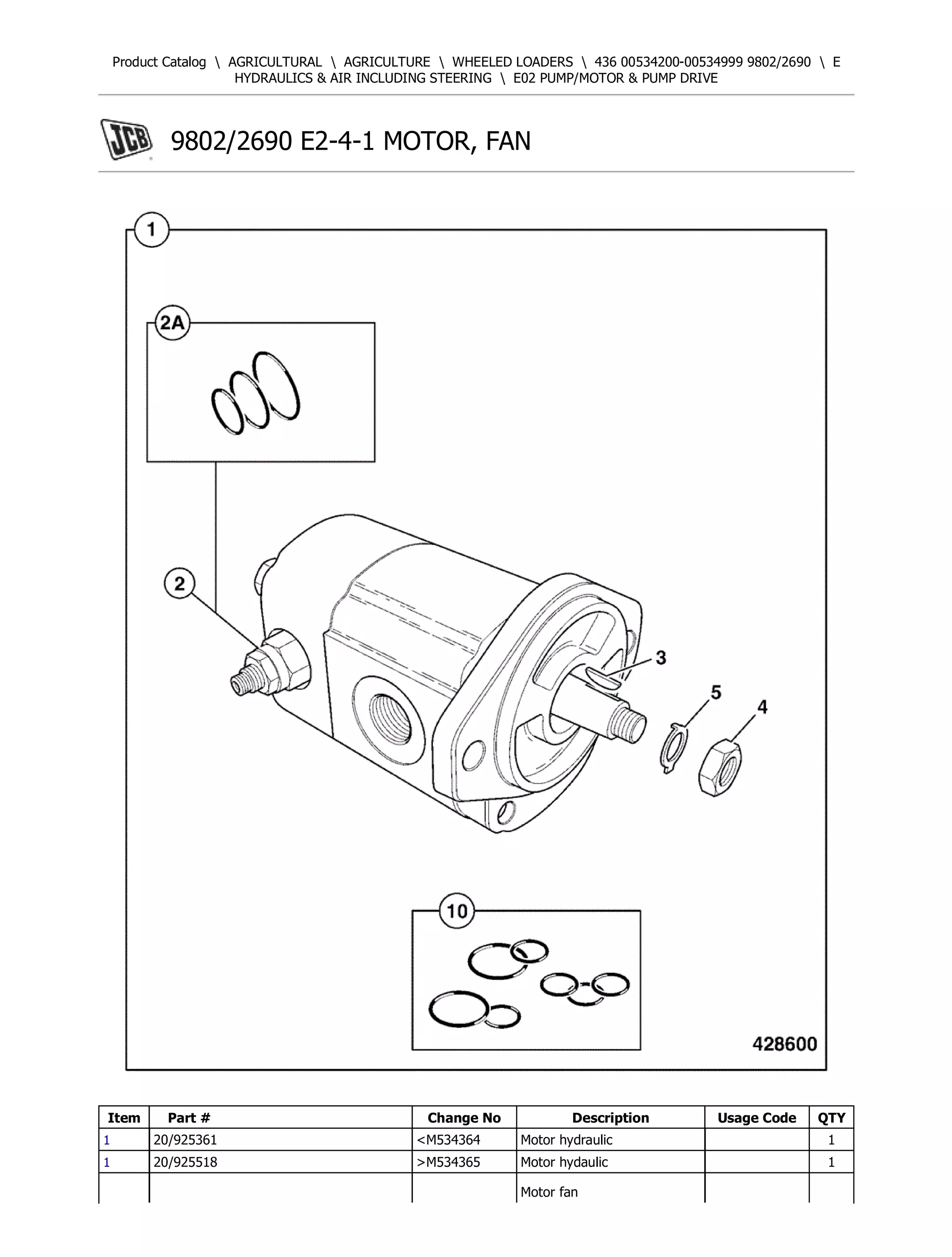 テスト用 JCB 436 Wheeled Loader Parts Catalogue Manual (Serial Number