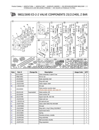 JCB 436 Wheeled Loader Parts Catalogue Manual (Serial Number