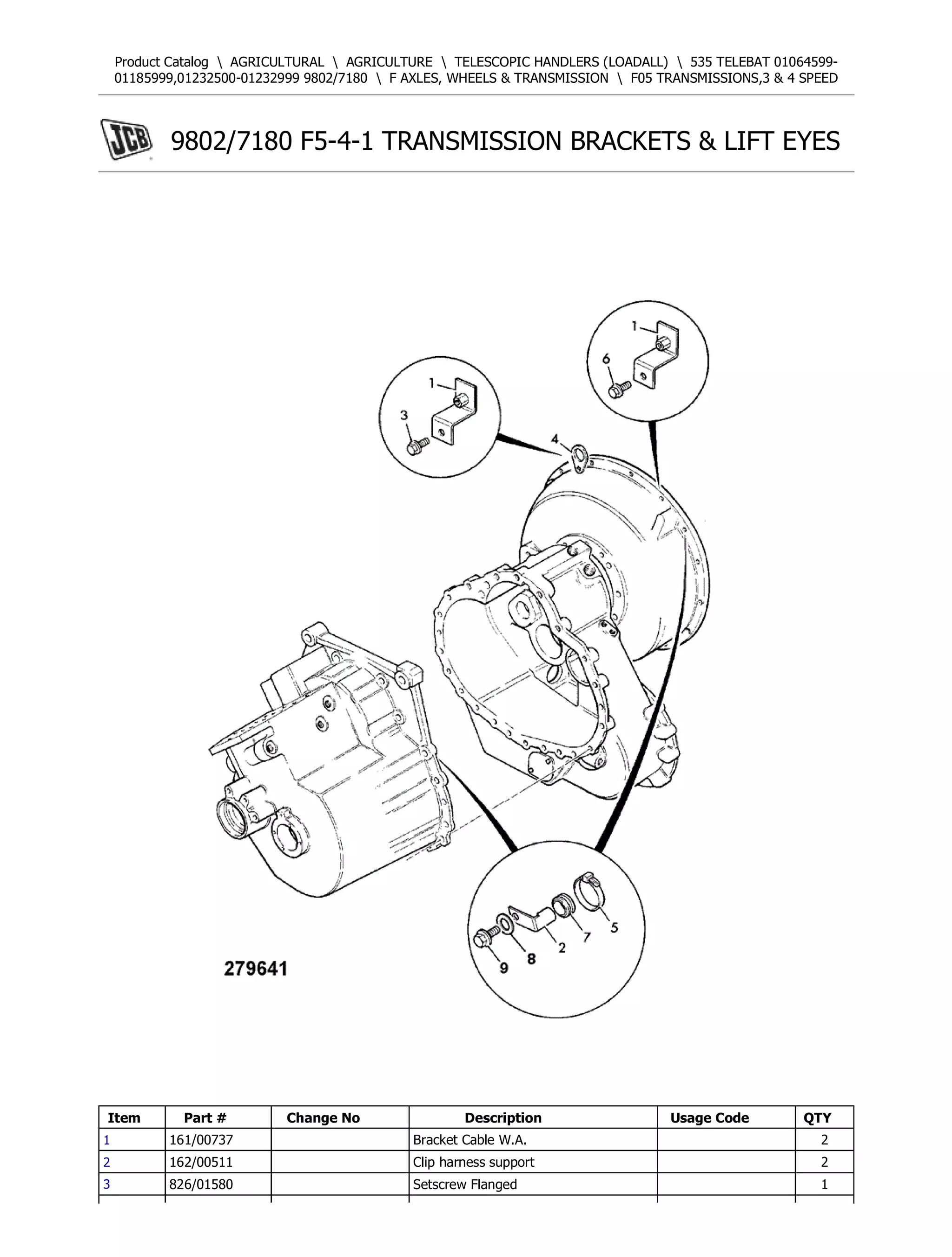 シリアルナンバー JCB 535 TELEBAT Telescopic Handlers (Loadall) Parts