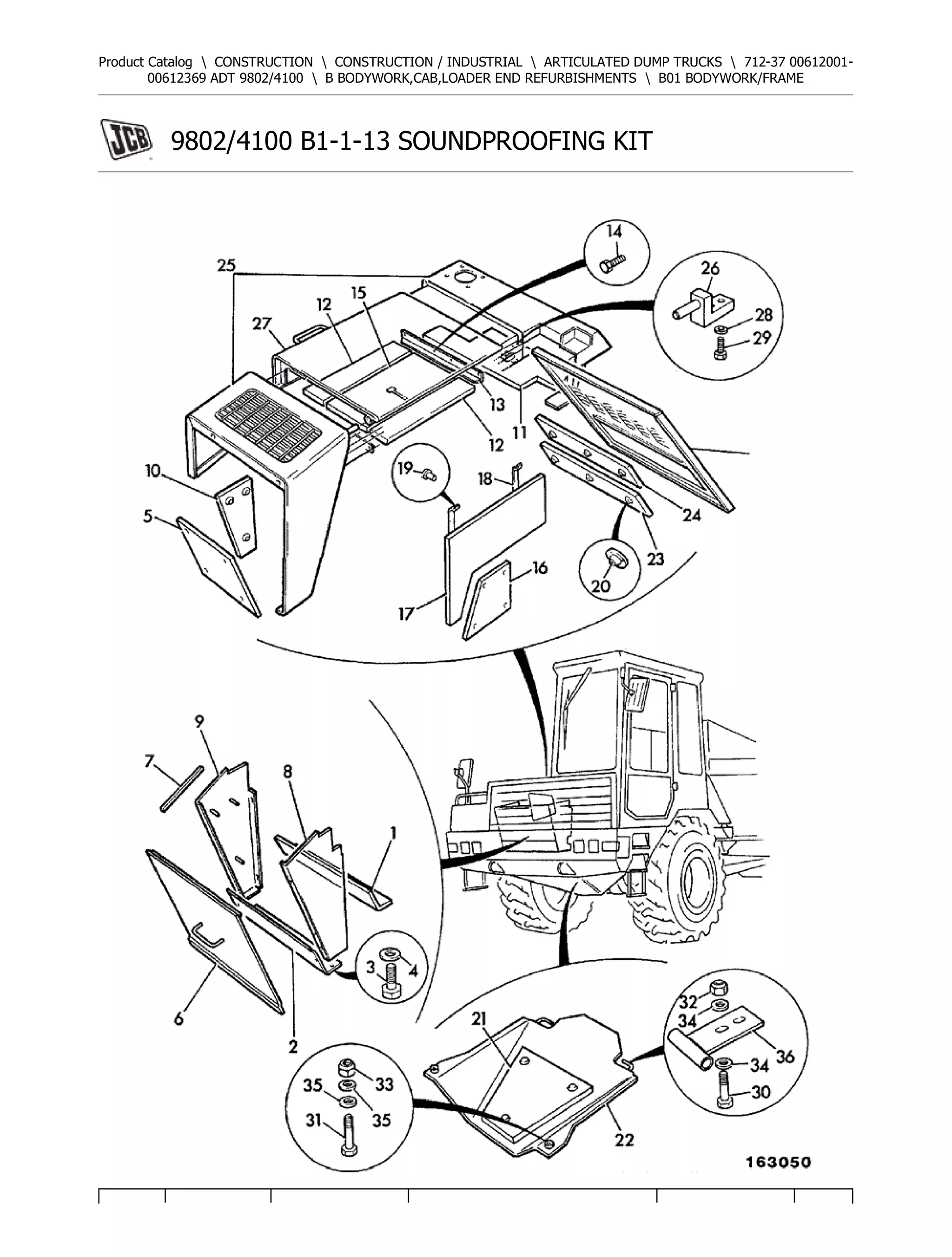 t4 JCB 712-37 ADT ARTICULATED DUMP TRUCK Parts Catalogue Manual