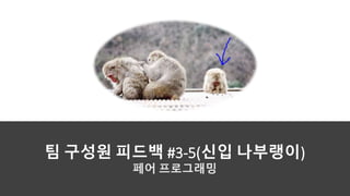 페어 프로그래밍
팀 구성원 피드백 #3-5(신입 나부랭이)
 