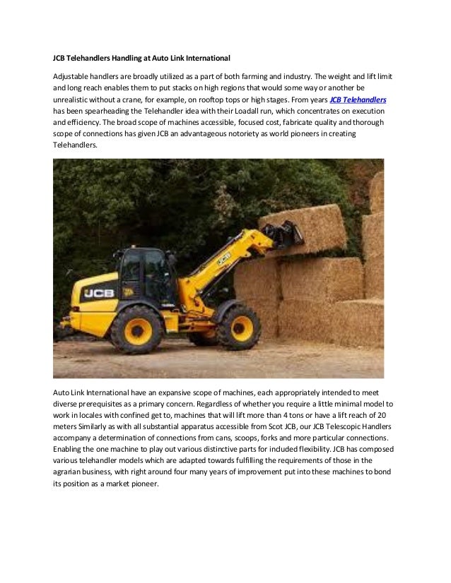 Jcb Telehandlers Handling At Auto Link International Jcb Telehandlers Handling At Auto Link International