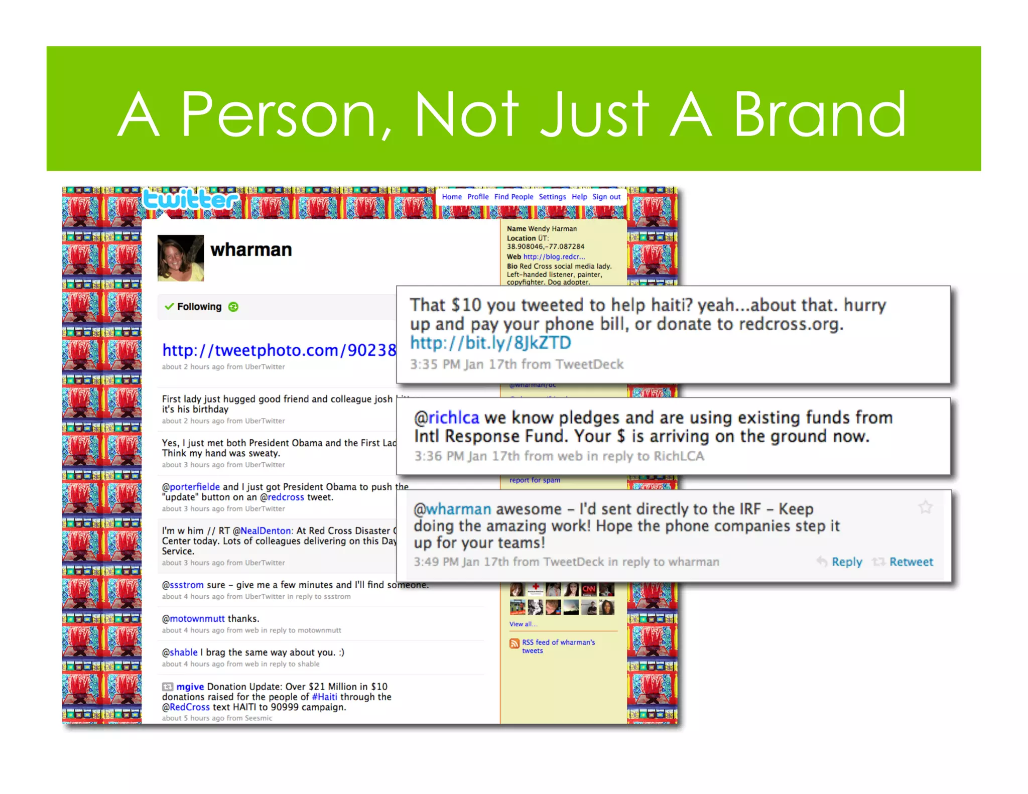 A Person, Not Just A Brand
 