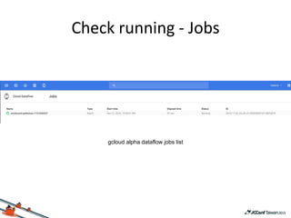gcloud alpha dataflow jobs list
 