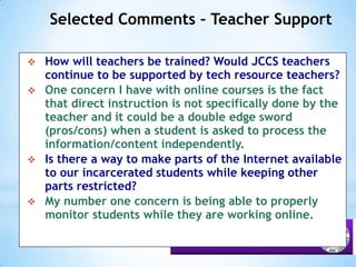 I typically have 3 - 8 new students a day in my unit, so long-term computer based projects or curriculum (like PowerPoint or Plato) utilizing the computer cart is problematic.. 