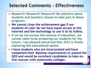 Most of my students on I.S. do not have access to computers. 